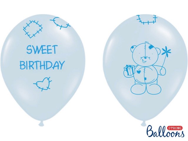 Balónek modrý, medvídek 30 cm - 1 ks