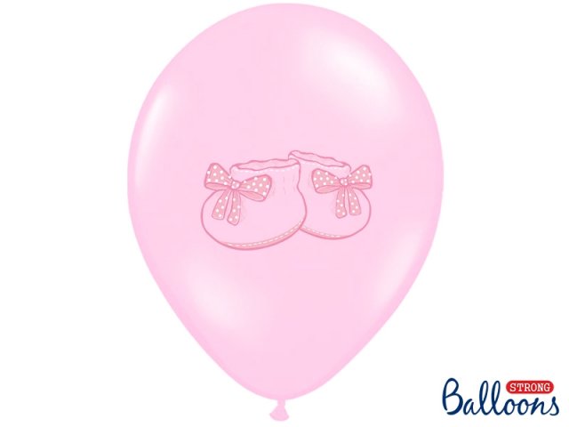 Balónek růžový, botičky, 30 cm - 1 ks