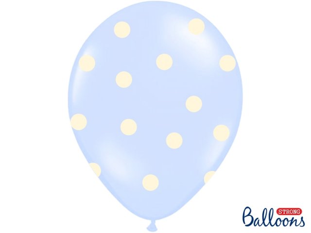 Balónek, modrý s puntíkem, 30 cm - 1 ks