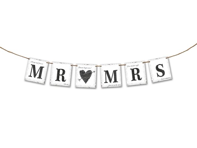Baner "Mr and Mrs"