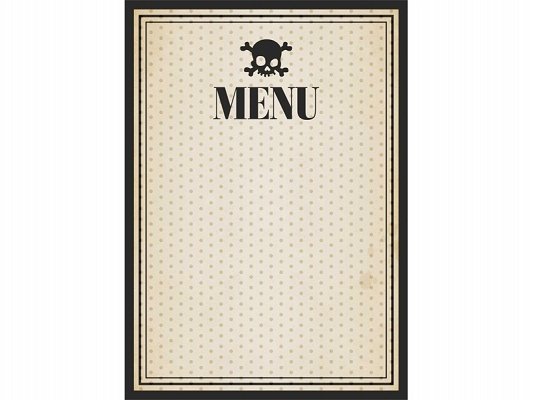 MENU, Papírové s lebkou