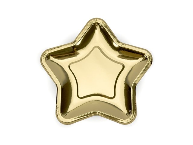 Podtácek Hvězda - zlatý, 18 cm, balení 6 kusů