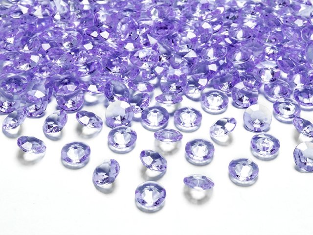 Diamantové konfety, 12mm, světle fialové