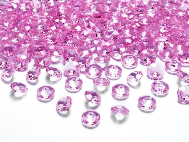 Diamantové konfety, 12mm, růžové