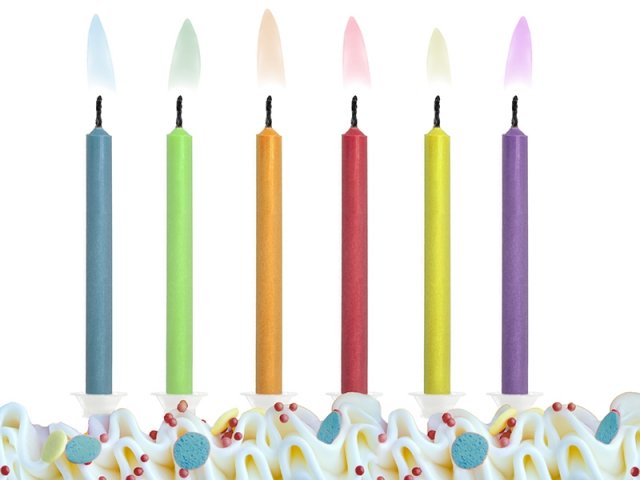 Svíčka narozeniny, mix (barevné plameny)