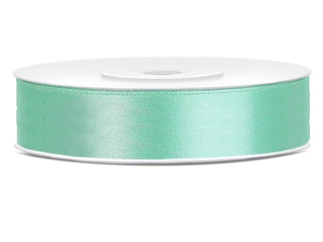 Stuha saténová, mátová, 1.2cm/25m