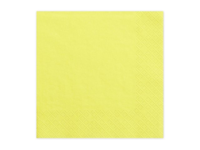 Ubrousky třívrstvé, žluté, 33x33cm