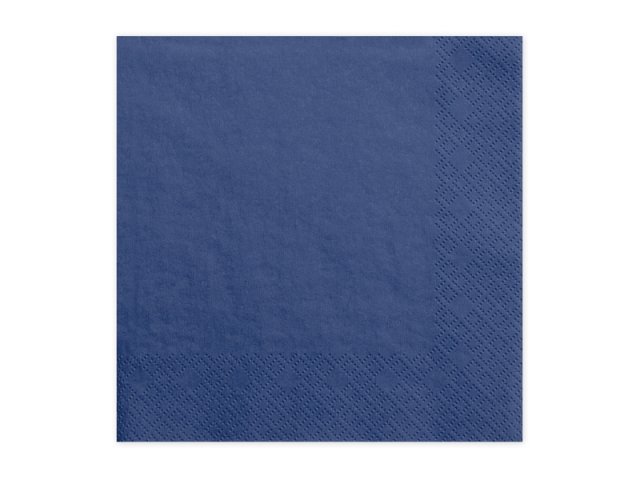 Ubrousky třívrstvé, námořnická modrá, 33x33cm, zn. PartyDeco, set 20ks