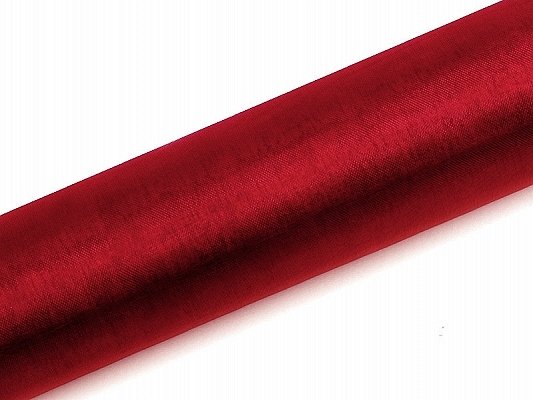 Organza, červená, zn. PartyDeco, šířka 16cm / návin 9m