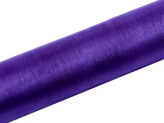 Organza, fialová, zn. PartyDeco, šířka 16cm / návin 9m