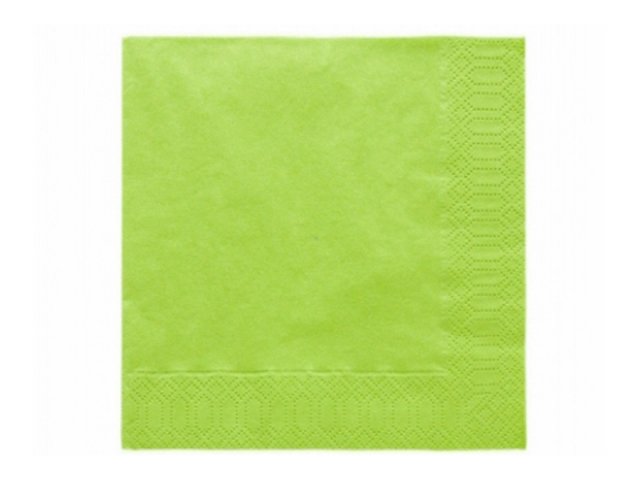 Ubrousky třívrstvé, světle zelené, 33x33 cm (zn. PartyDeco)