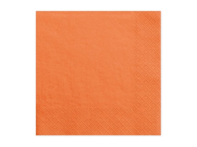 Ubrousky třívrstvé, oranžové, 33x33 cm (zn. PartyDeco)