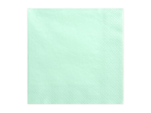 Ubrousky třívrstvé, světle mátové, 33x33 cm (zn. PartyDeco)