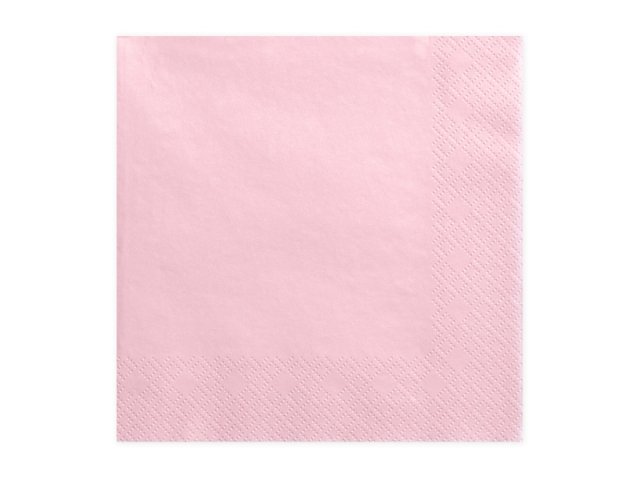 PartyDeco ubrousky třívrstvé, světle růžové, 40*40 cm