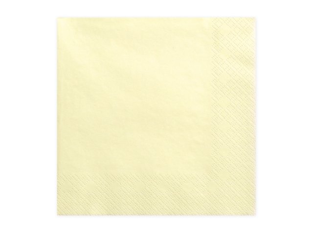 Ubrousky třívrstvé, světle krémové, 40x40 cm (zn. PartyDeco)
