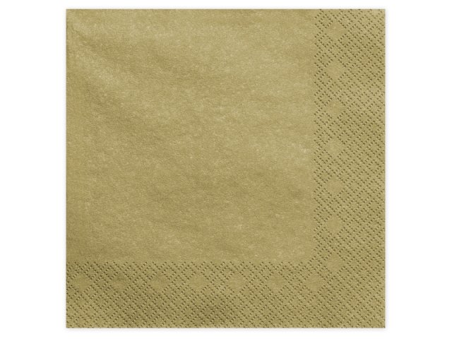 Ubrousky třívrstvé, zlaté třpytivé, 40*40 cm (zn. PartyDeco)