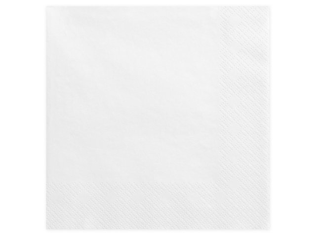 PartyDeco ubrousky třívrstvé, bílé, 40*40 cm