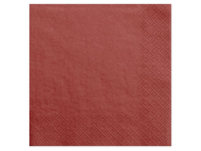 PartyDeco ubrousky třívrstvé, červené, 40*40 cm