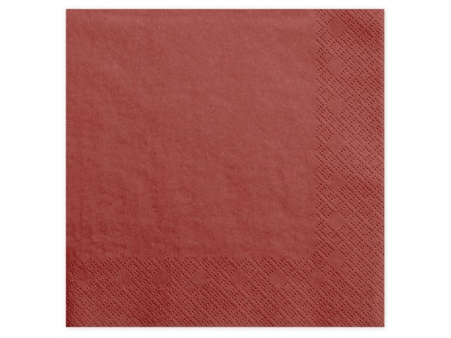 Ubrousky třívrstvé, červené, 40*40 cm (zn. PartyDeco)