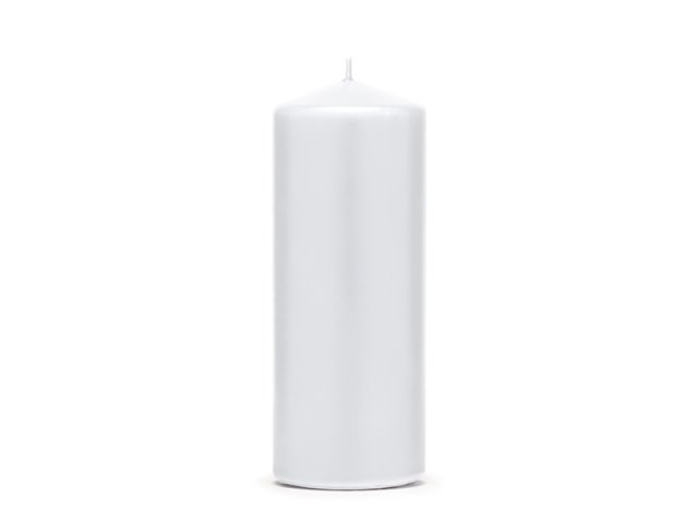 Svíčka válec, bílá matná, 15*6 cm (zn. PartyDeco)