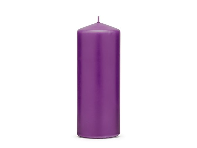 Svíčka válec, fialová matná, 15*6 cm