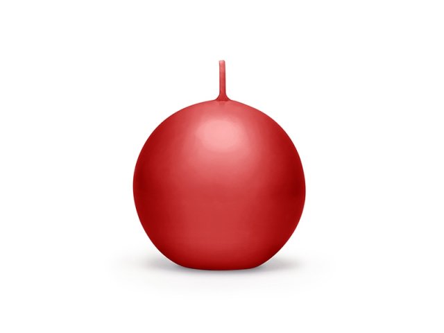 Svíčka koule, matná červená, 6 cm