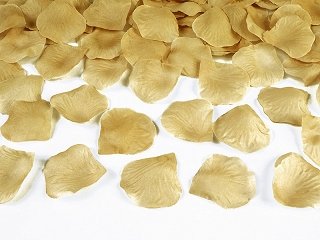 Okvětní lístky růží, zlatá, balení 100 ks