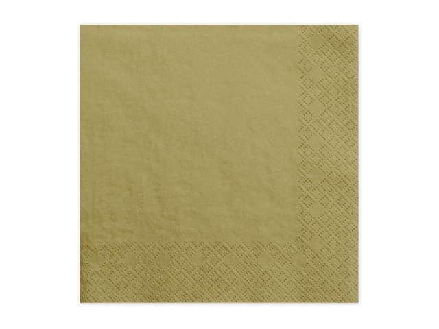 Ubrousky třívrstvé, zlaté, 33x33 cm (zn. PartyDeco)