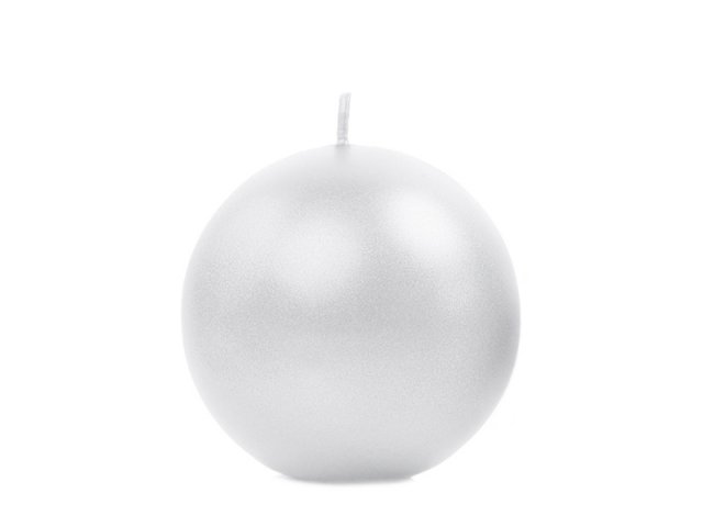 Svíčka koule, lesklá perleťová, 6 cm