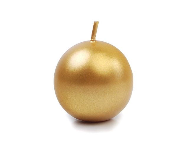 Svíčka koule, zlatá, 6 cm