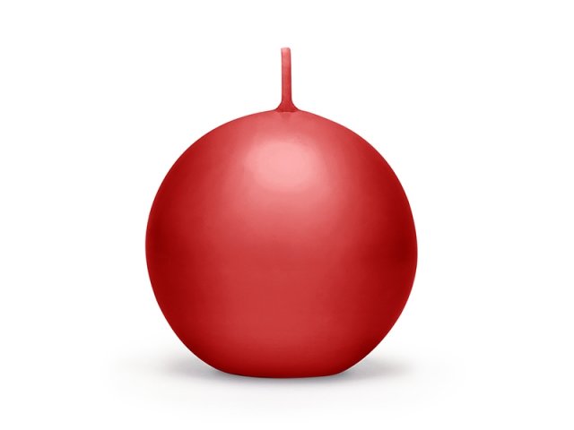 Svíčka koule, matná červená, 8 cm