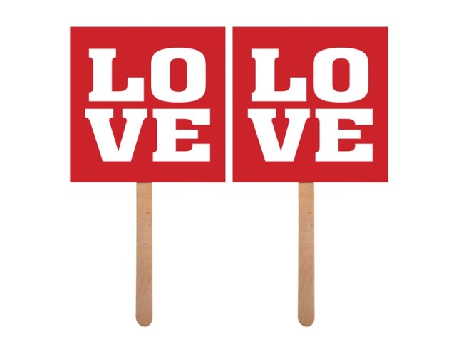 Kartičky na špejli LOVE