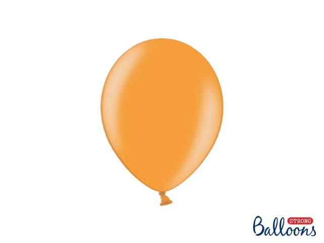 Balónek metalický, oranžový, 23 cm (zn. StrongBalloons) - 1 ks