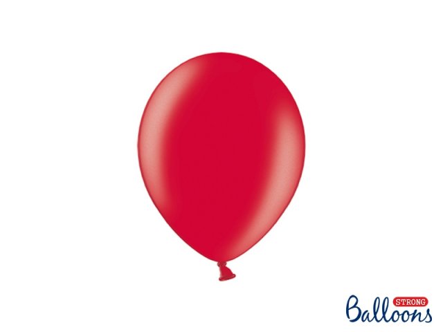 Balónek metalický, červený, 23 cm (zn. StrongBalloons) - 1 ks