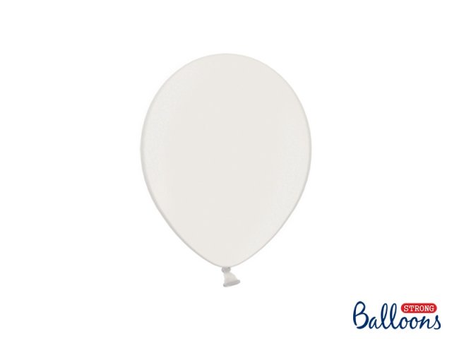 Balónek metalický, bílý, 23 cm - 1 ks