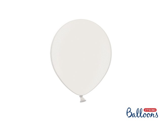 Balónek metalický, bílý, 23 cm (zn. StrongBallons) - 1 ks