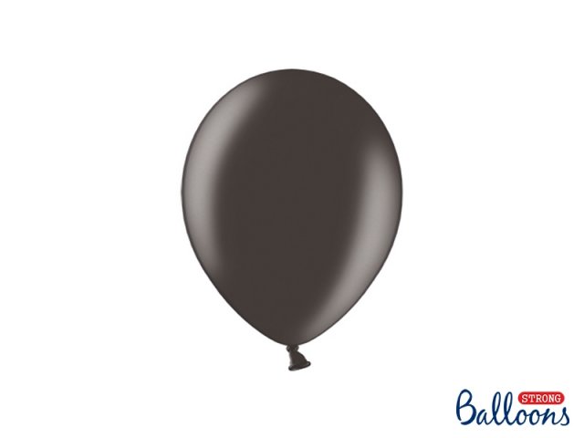 Balónek metalický, černý, 23 cm (zn. StrongBalloons) - 1 ks