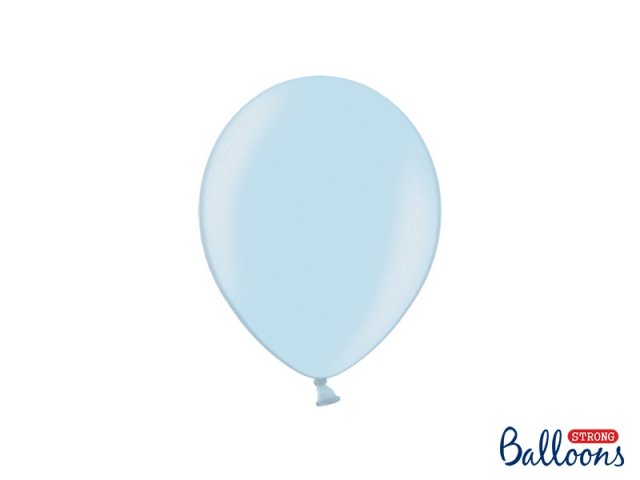 Balónek metalický, světle modrý, 23 cm (zn. StrongBallons) - 1 ks