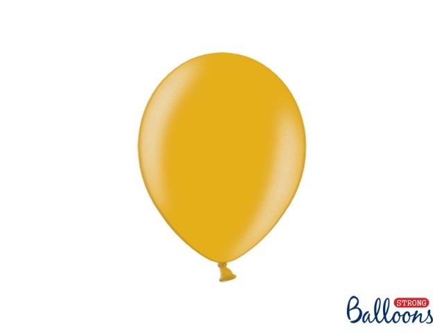 Balónek metalický, zlatý, 23 cm - 1 ks