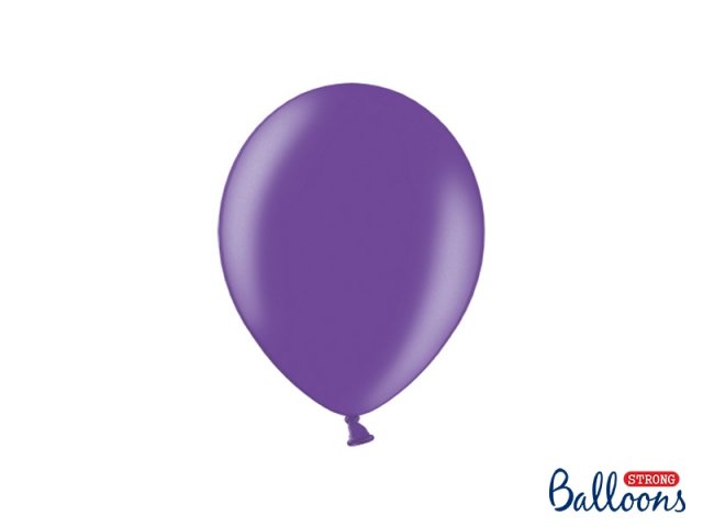 Balónek metalický, fialový, 23 cm (zn. StrongBalloons) - 1 ks