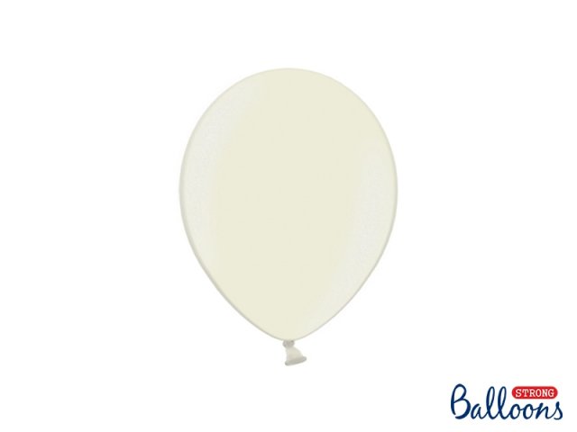 Balónek metalický, světlý krémový, 23 cm (zn. StrongBalloons) - 1 ks