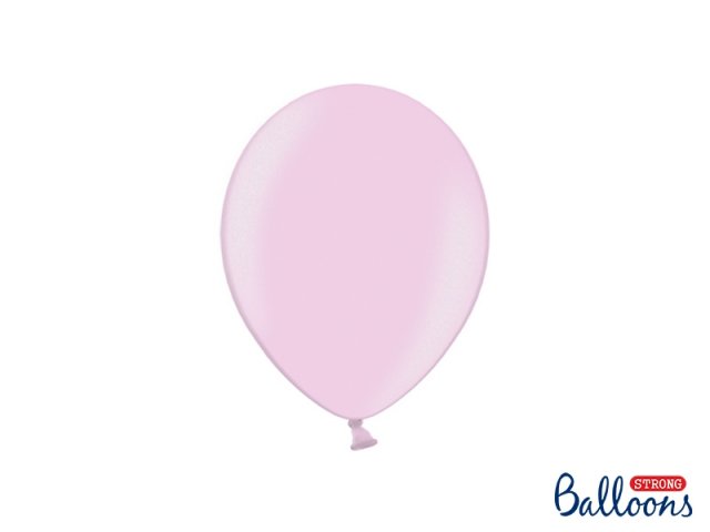 Balónek metalický, světle růžový, 23 cm - 1 ks