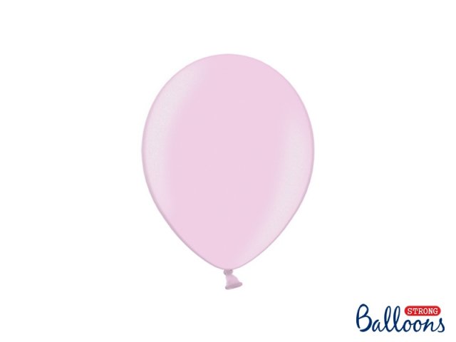Balónek metalický, světle růžový, 23 cm (zn. StrongBalloons) - 1 ks