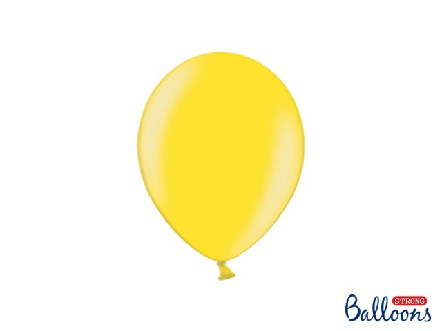 Balónek metalický, žlutý, 23 cm - 1 ks