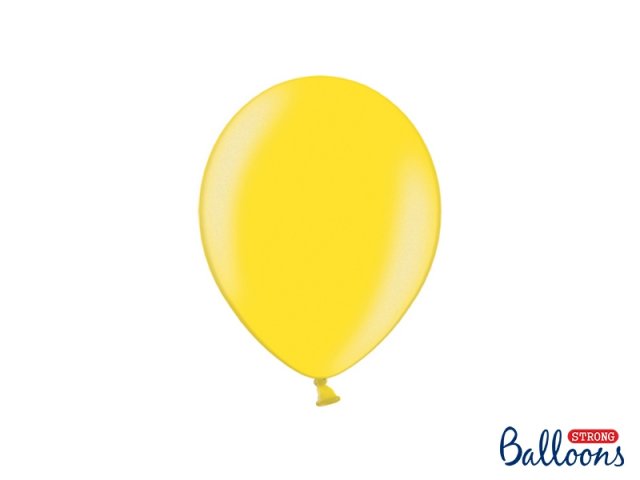 Balónek metalický, žlutý, 23 cm (zn. StrongBalloons) - 1 ks