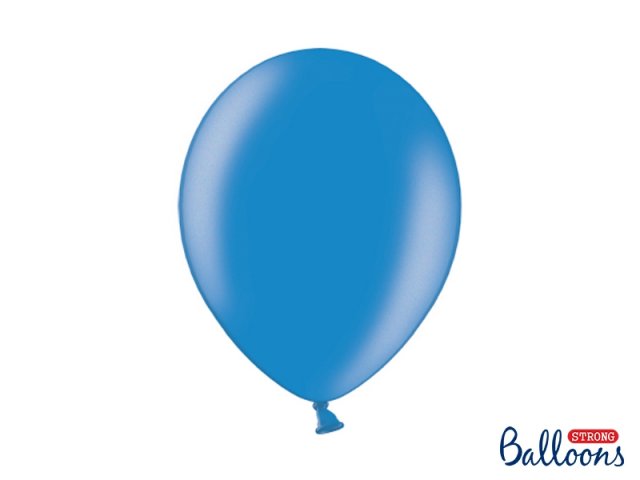 Balónek metalický, modrý, 30 cm (zn. StrongBalloons) - 1 ks