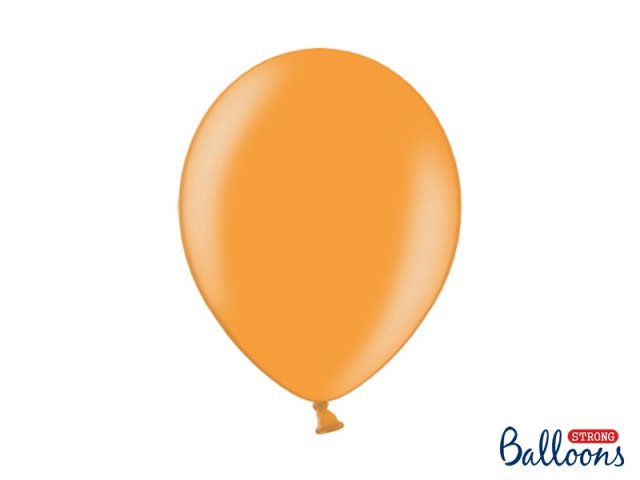 Balónek metalický, oranžový, 30 cm (zn. StrongBalloons) - 1 ks