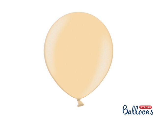 Balónek metalický, světle oranžový, 30 cm (zn. StrongBalloons) - 1 ks