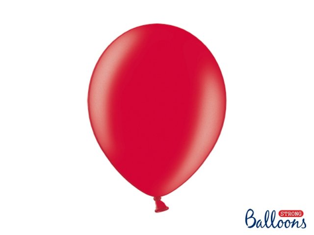 Balónek metalický, červený, 30 cm - 1 ks