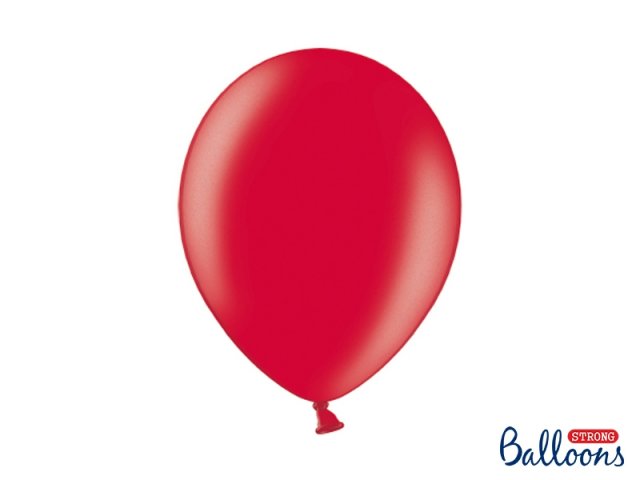 Balónek metalický, červený, 30 cm (zn. StrongBalloons) - 1 ks